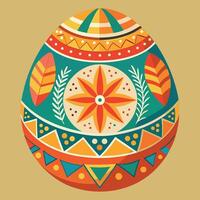 an easter egg with a colorful pattern on it vector