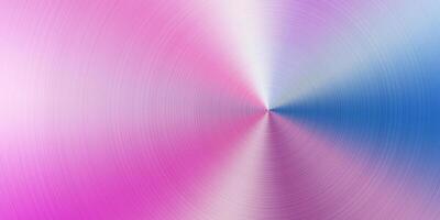Candy holographic metal gradient. Pink radial circle finish background. Brushed silver holographic texture. Round rainbow foil . Polished structure circular shiny plate material. Sheet surface vector
