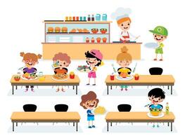 Cafeteria Scene With Characters vector