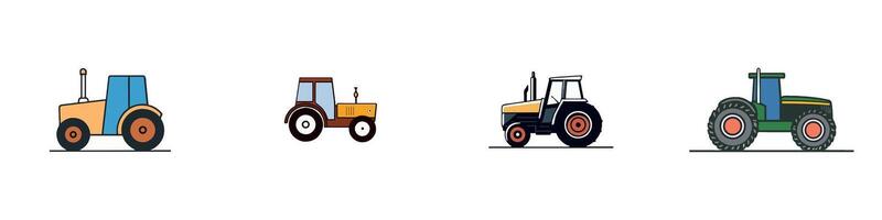 Tractor Vehicle Collection for Farming and Agriculture vector