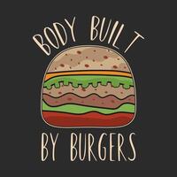 Burger t shirt design with simple graphic art vector