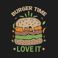 Burger t shirt design with simple graphic vector