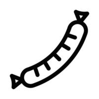 Curved sausage with tied ends icon. Editable stroke. vector