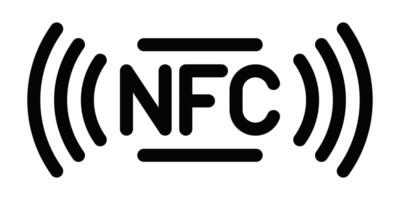 Contactless NFC symbol with wave lines. Editable stroke. vector