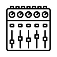 Audio mixer with knobs and sliders icon. Editable stroke. vector