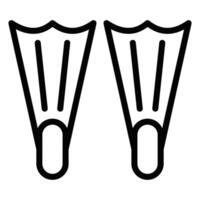 Diving flippers icon in outline style. Editable stroke. vector