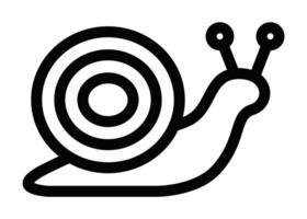 Outline snail with spiral shell and antennae. Editable stroke. vector