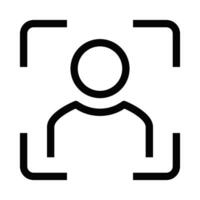 User profile scanning icon. Editable stroke. vector