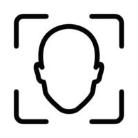 Head scanning outline icon. Editable stroke. vector