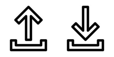 Arrow icons for upload and download . Editable stroke. vector