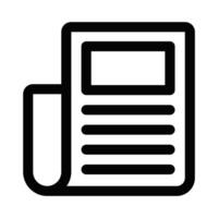 Minimal black newspaper icon in line style. Editable stroke. vector