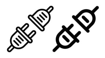 Plug and unplug cable icon in outline. Editable stroke. vector