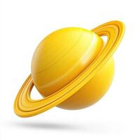 Saturn planet isolated on white background 3d render photo