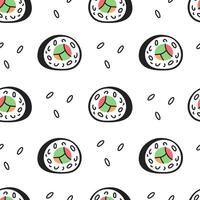 Sushi with Rice Seamless Pattern vector