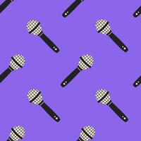 Falling Microphone Seamless Pattern vector