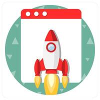 Website Launch icon concept vector