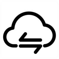 Cloud Sync and backup icon in black color vector