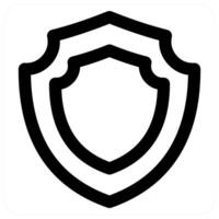 Security Shield and protection icon concept in black color vector