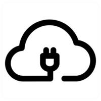 Cloud Connection and technology icon in black color vector