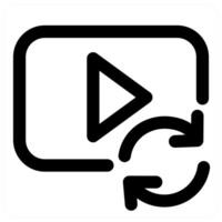 Update and refresh icon in black color vector