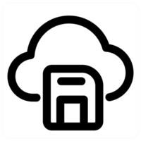 Cloud Disk and storage in black color vector