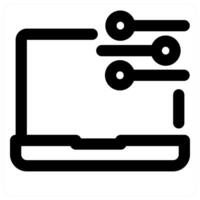 Laptop and computer icon concept in black color vector