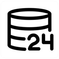 24x7 Database icon concept in black color vector