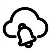 Cloud Notification and alert in black color vector