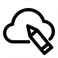 Cloud Edit and sync in black color vector