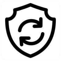 Update Security and update icon concept in black color vector