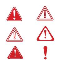 Red Warning Triangle Icons vector