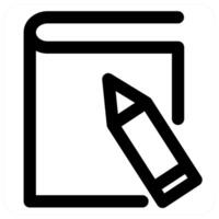 Book Edit and writing in black color vector