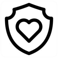 Heart Insurance and heart icon concept in black color vector