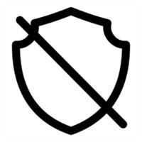 No Security icon concept in black color vector
