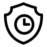 Security Time and clock icon concept in black color vector