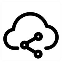 Cloud Share and storage in black color vector