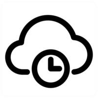 Cloud Time and hour in black color vector