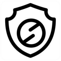 Shield Prohibited icon concept in black color vector