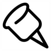 Push Pin and pin in black color vector