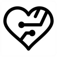 Heart and love concept icon in black color vector