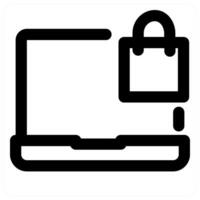 Laptop Lock icon concept in black color vector