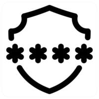 Password icon concept in black color vector
