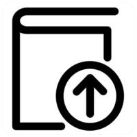 Upload Book and digital in black color vector