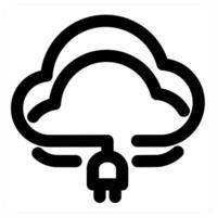 Cloud Connection and technology icon concept in black color vector