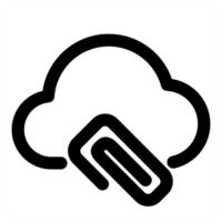 Cloud Link and network in black color vector