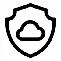 Cloud Security icon concept in black color vector