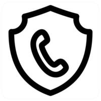 Call Security and security icon concept in black color vector