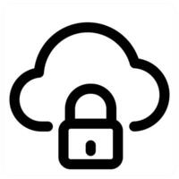 Cloud Protection and security in black color vector