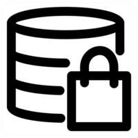 Server Shopping and server icon concept in black color vector