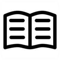 Open Book and reading icon in black color vector